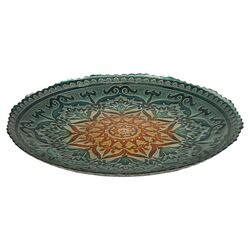 Ravenna Glass Bowl in Teal & Gold