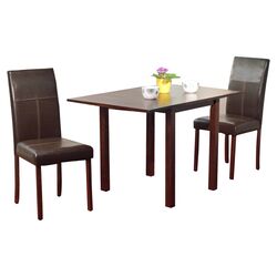 Bettega Drop Leaf 3 Piece Dining Set in Espresso