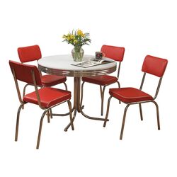 Retro 5 Piece Dining Set in Red