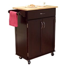 Fort Hill Wood Top Cart in Espresso