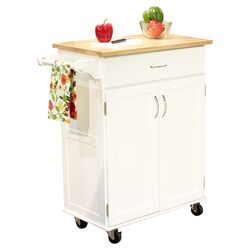 Fort Hill Wood Top Cart in White