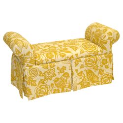 Arranmore Skirted Storage Bench in Canary