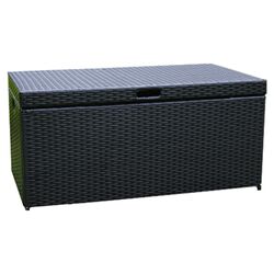 Wicker Storage Deck Box in Black