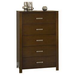 Riva 5 Drawer Standard Chest in Chocolate Brown