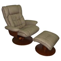 Oslo Vinci Recliner & Ottoman in Stone