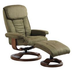 Contemporary Recliner & Ottoman Set in Brown I