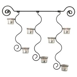 Curly Wall Sconce Candle Holder in Black