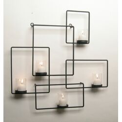 Puzzle Wall Candle Holder in Black