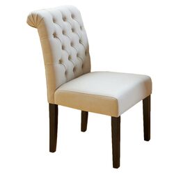 Curve Fabric Parsons Chair in Ivory
