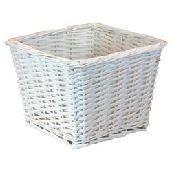 Willow Storage Basket in White