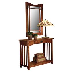 Mission Console Table & Mirror Set in Oak