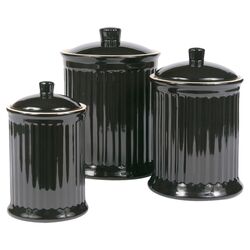 Simsbury 3 Piece Canister Set in Black