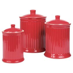 Simsbury 3 Piece Canister Set in Red