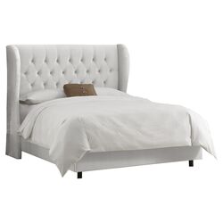Stella Upholstered Wingback Bed in Gray
