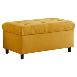 Pemba Tufted Storage Bench in French Yellow