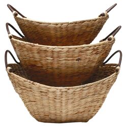 Hyacinth 3 Piece Basket Set in Natural