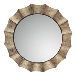 Gotham Round Sunburst Wall Mirror in Silver Leaf