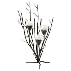 Frosted Branches Candle Holder in Black