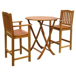 Royal Tahiti 3 Piece Bar Bistro Set in Natural