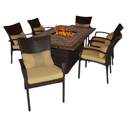 SouthBeach 7 Piece Seating Group Set in Brown & Beige