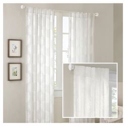 Addison Sheer Curtain Panel in Natural (Set of 2)