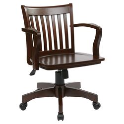 Fillmore High Back Leather Office Chair in Black & Oak