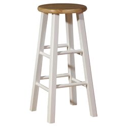 Roundtop Barstool in White & Natural