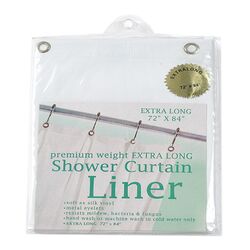 Heavy Gauge Extra Long Vinyl Shower Curtain Liner in Clear