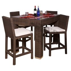 Cantina 4 Piece Seating Group in Espresso with Red Cushions