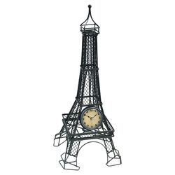 Wire Eiffel Tower Table Clock in Black