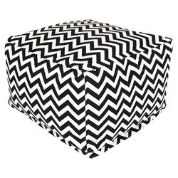 Chevron Ottoman in Black