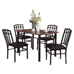 5 Piece Dining Set in Brown