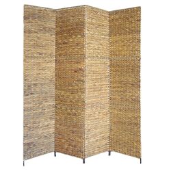 4 Panel Water Hyacinth Room Divider in Natural