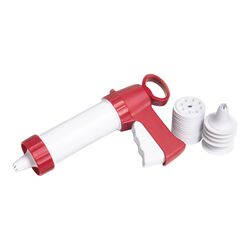 Plastic Cookie and Icing Gun Set in White & Red