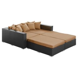 Palisades 4 Piece Daybed Set in Espresso with Mocha Cushions