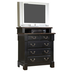 Aspen 4 Drawer Media Chest in Cherry & Black