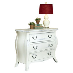 Regency Bombe 3 Drawer Chest in White