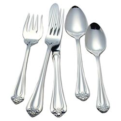 Venice 5 Piece Flatware Set in Brushed Stainless Steel