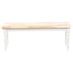 Farmhouse Bench in White & Natural