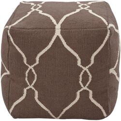 Pouf Ottoman in Chocolate & Ivory