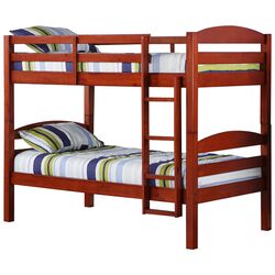 London Twin Over Twin Bunk Bed in Cherry