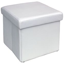 Urban Upholstered Cube Ottoman in White