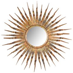 Metal Sun Mirror in Gold
