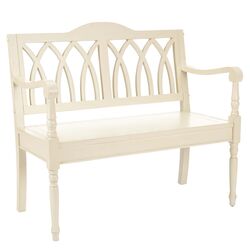 Franklin Wood Bench in Distressed White