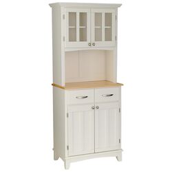 China Cabinet with Natural Top in White