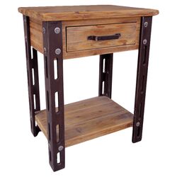 Rustic Forge End Table in Rustic Brown