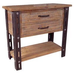 Forge Console Table in Rustic Brown