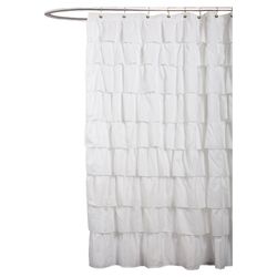 Ruffle Shower Curtain in Soft White