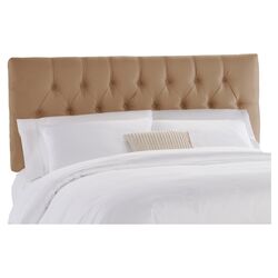 Microsuede Tufted Headboard in Saddle