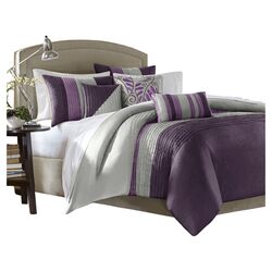 Amherst 7 Piece Comforter Set in Purple